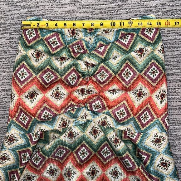 NWT AUTUMN ADEIGBO Soraya Geometric-Print Ruched Bead-Fringe Midi Skirt Size 8 - Picture 10 of 16